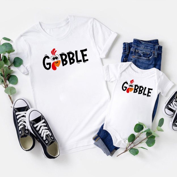Gobble Gobble Thanksgiving Family Matching Shirts