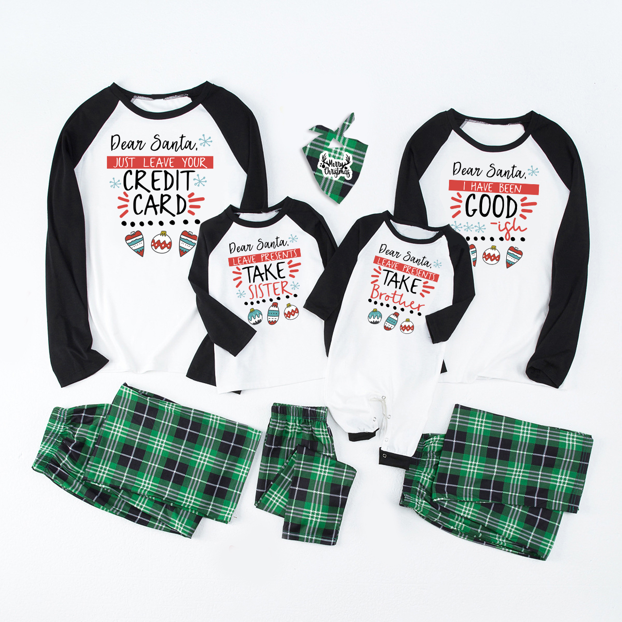 Dear Santa Quotes Christmas Family Matching Pajamas