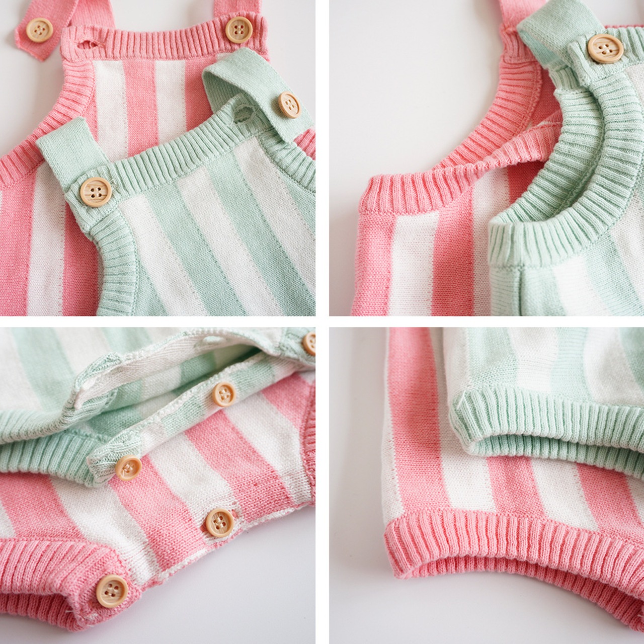 2 Colors Baby Knitted Romper