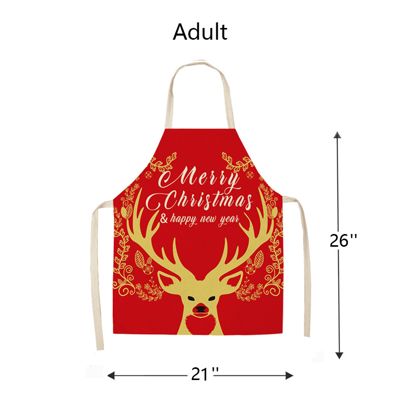 Merry Christmas And Happy New Year Apron Sets For Adult&Kids