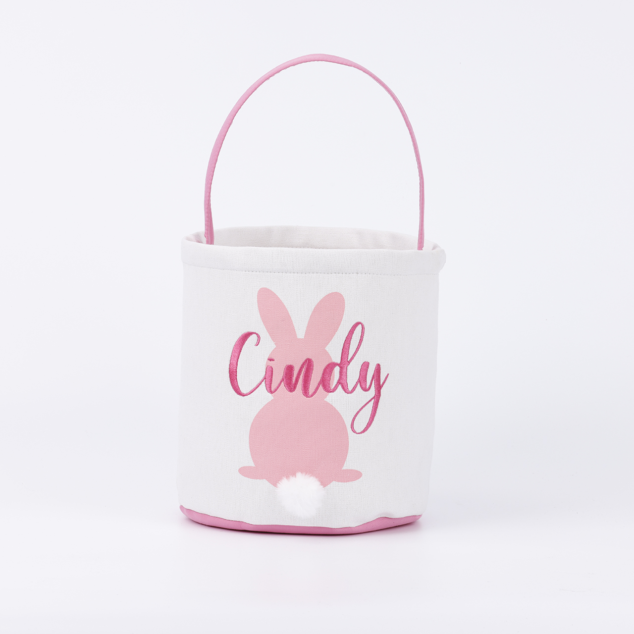 Personalized Easter Linen Bunny Gift Bag (Puff Tail)