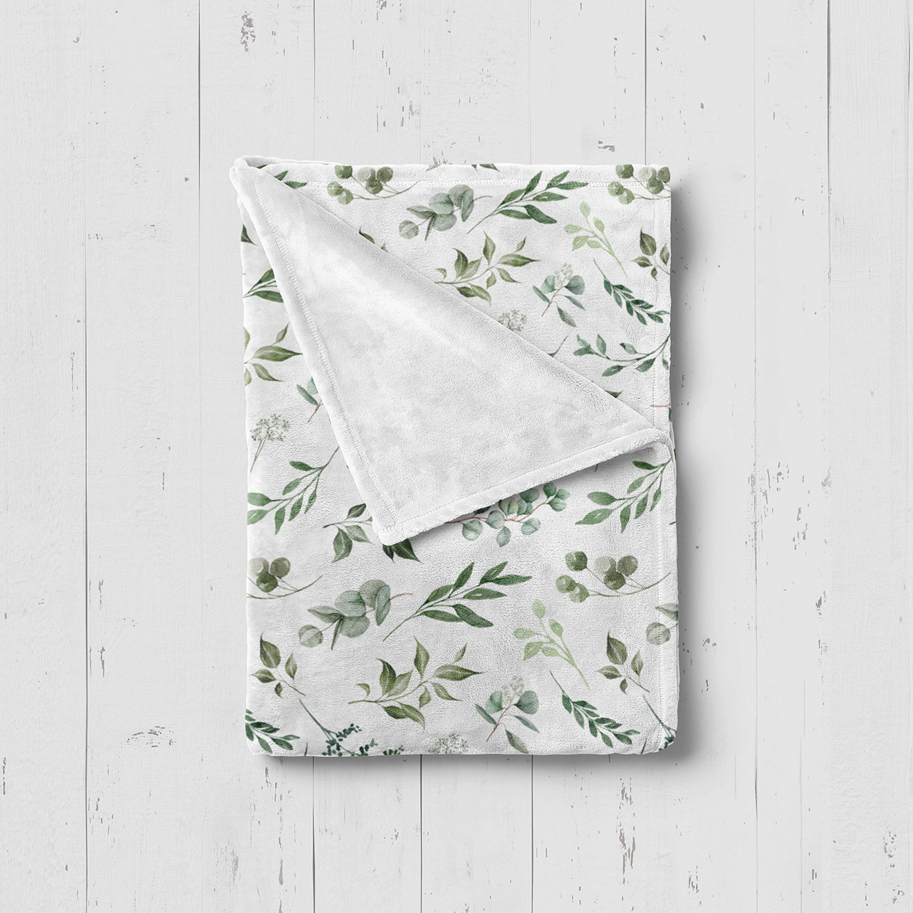 Green Leaves Baby Flannel Blanket