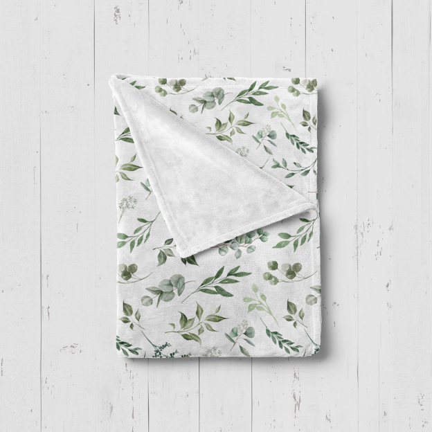 Green Leaves Baby Flannel Blanket