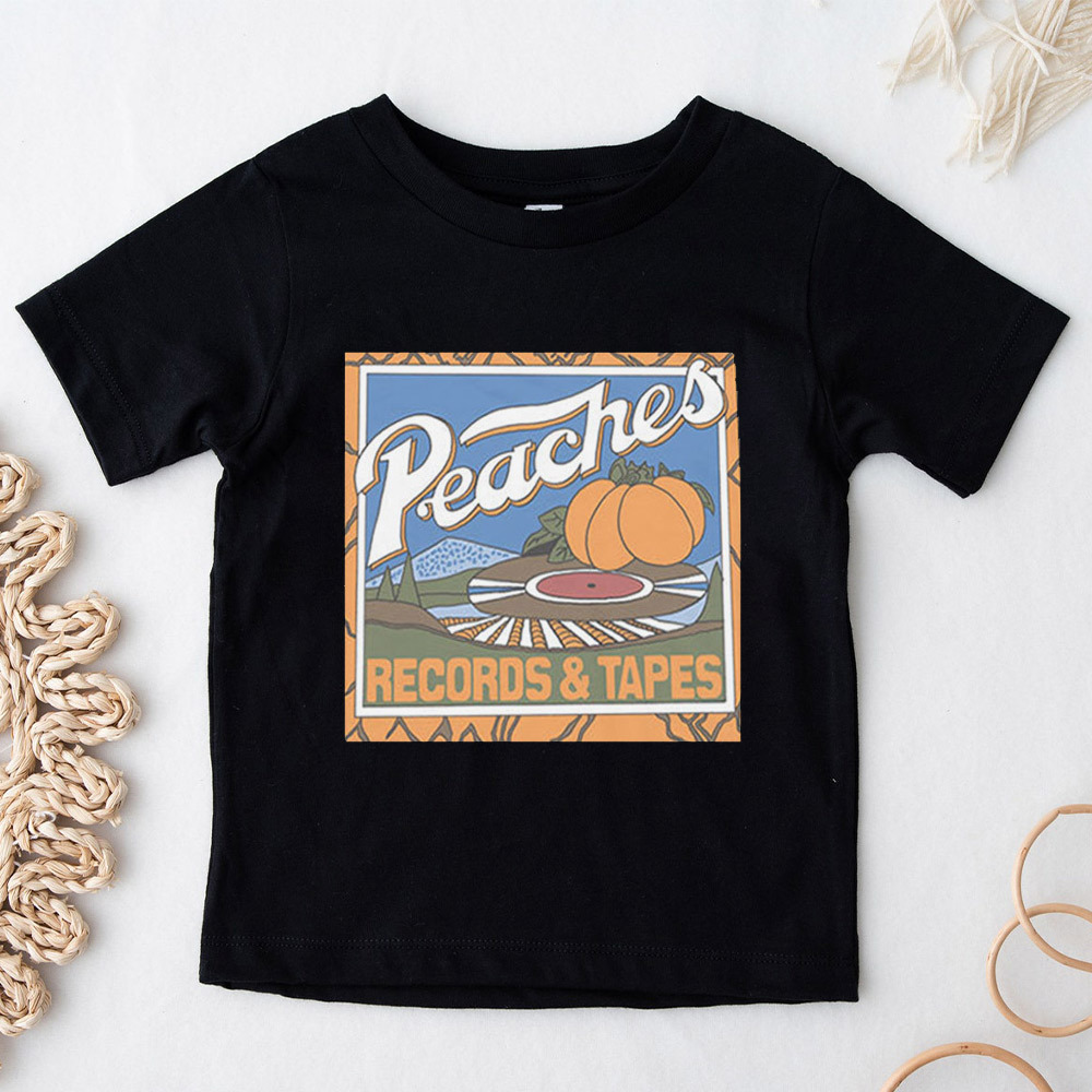 Vintage Fashion Peaches Records Tapes T-shirt
