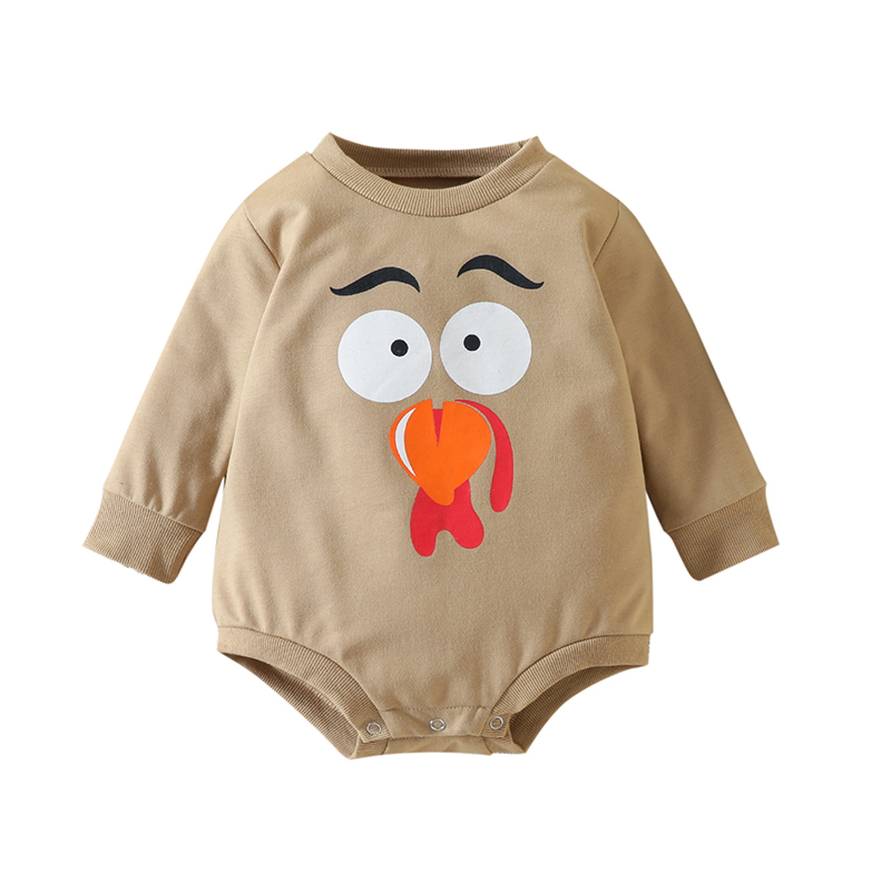 [Copy]Alphabet Chick Print Thanksgiving Baby Bodysuit