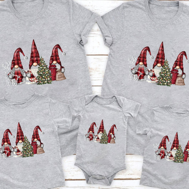 Buffalo Plaid Gnomes Christmas Family Matching Shirt