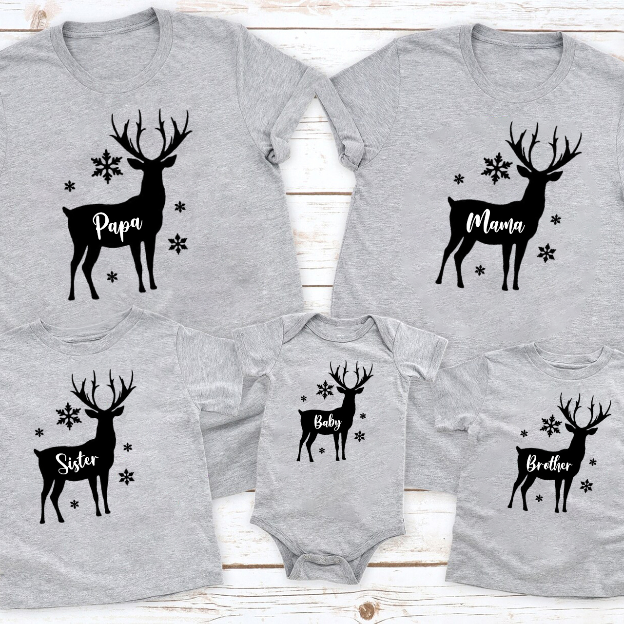 Snowflake Deer Christmas Family Shirt