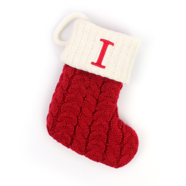Christmas Socks Knitted Embroidered Alphabet Socks