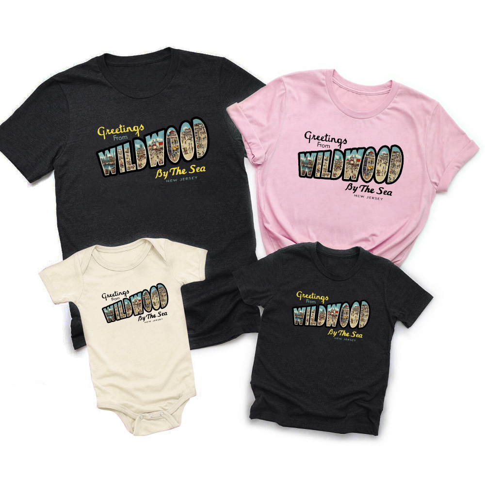 Greetings From Wildwood New Jersey Family Vacation Shirts