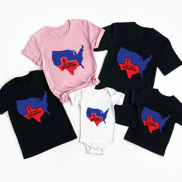 Texas I'm With Stupid Family Matching Shirts