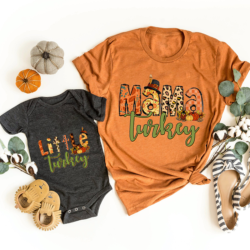 Personalized Turkey Family Thanksgiving Family Matching Shirts
