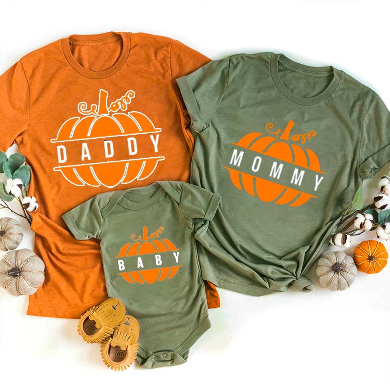 Family Halloween Cute Pumpkin Matching Shirts