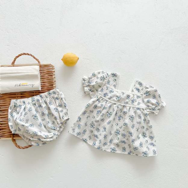 2 Colors Baby Girl Summer Floral Outfit