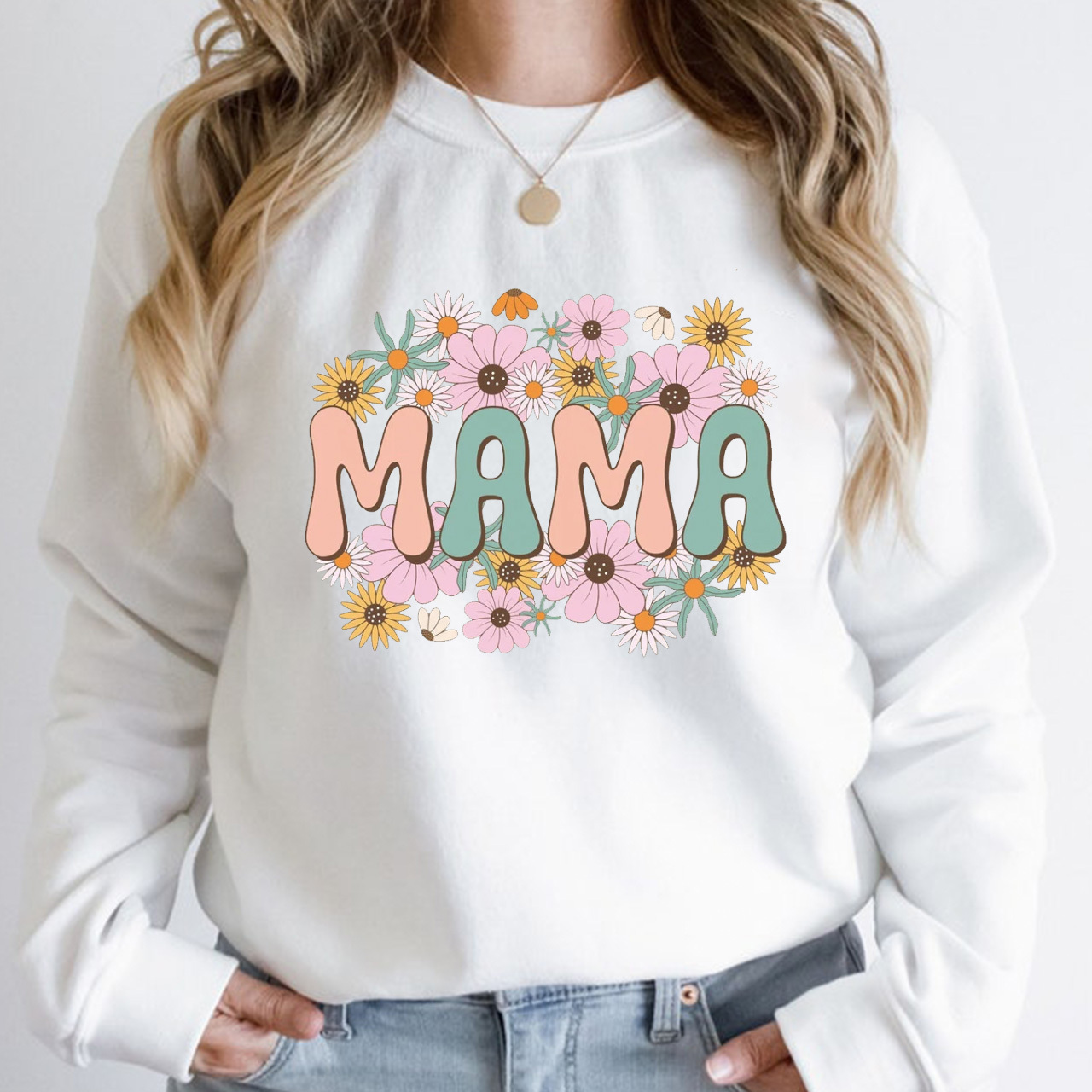 Retro Floral Gift For Mom Sweatshirt