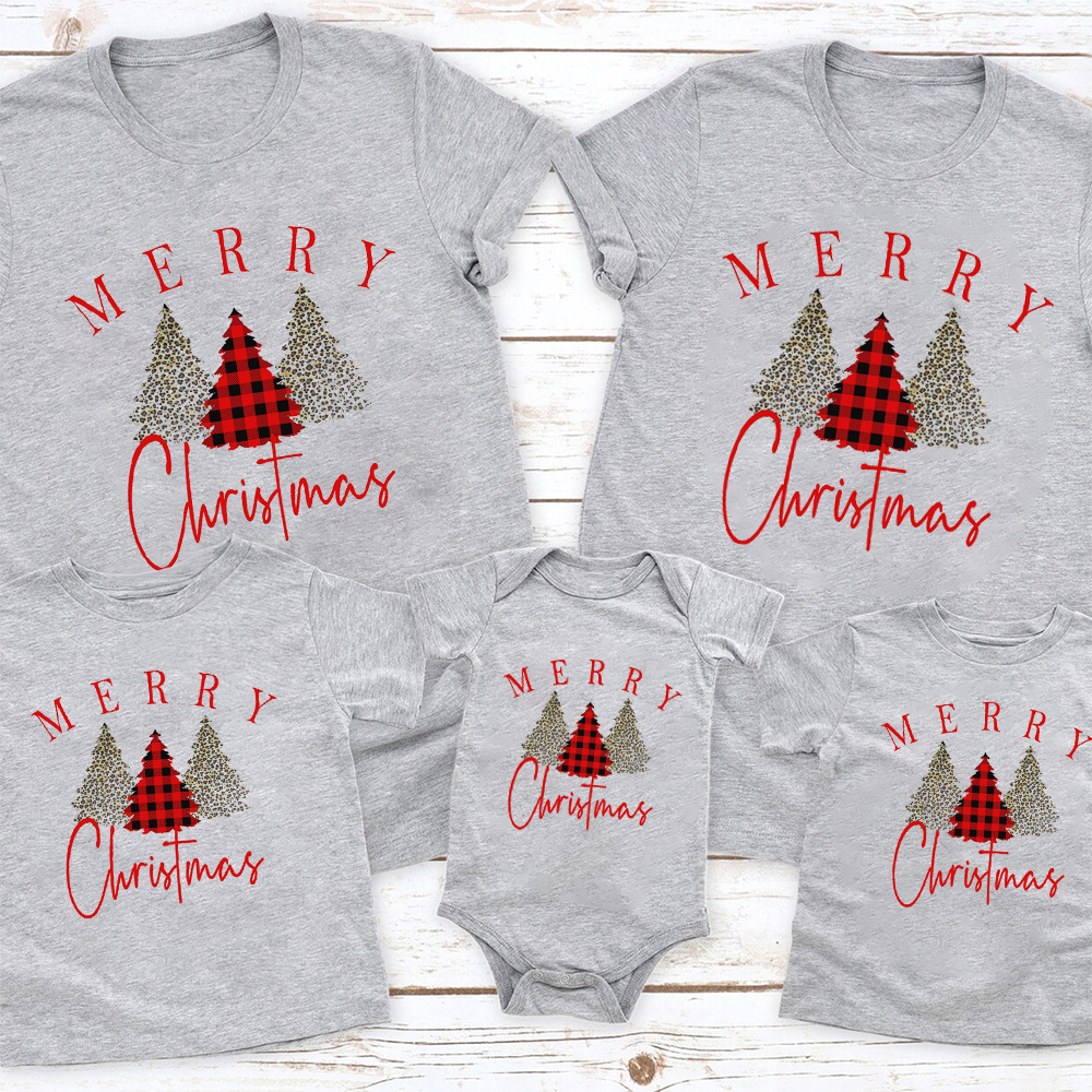 Merry Tree Christmas Family Matching Shirt