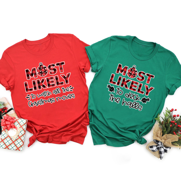 Matching Family Christmas Shirts With Design Most Likely To