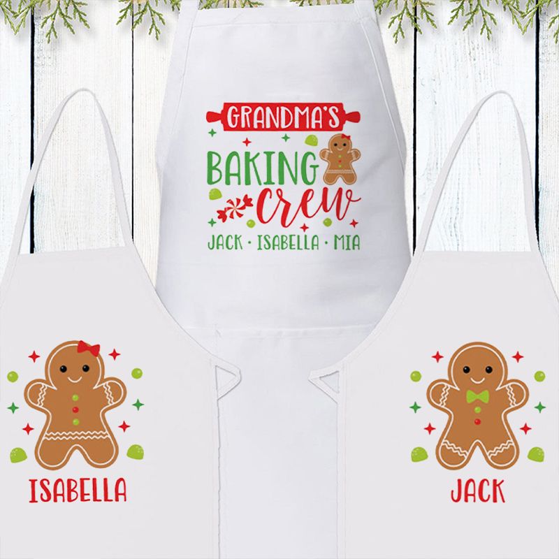 Family Baking Crew Christmas Apron Sets For Adult&Kids
