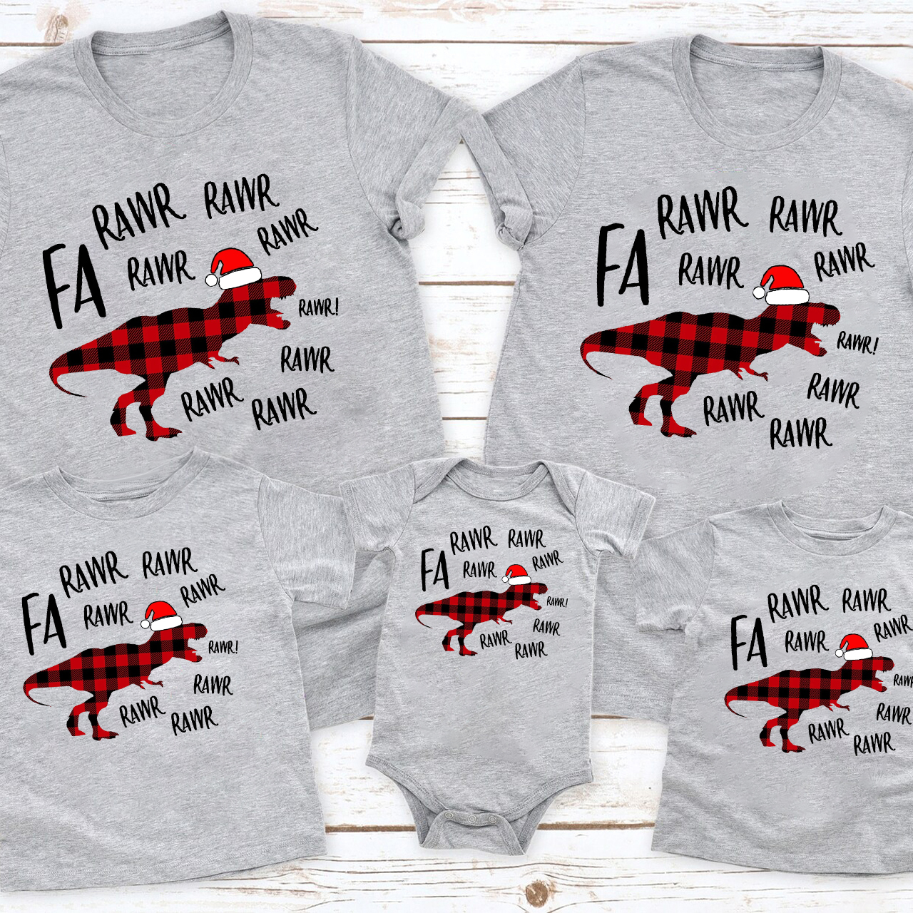 Christmas Family Dino Party Group Shirts