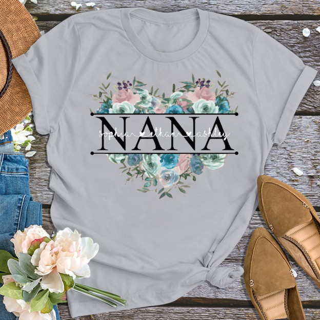 Flower Grandma Shirt Personalized With Name