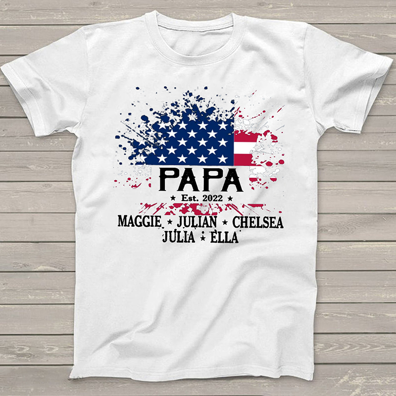 4 of July Grandpa Shirt Personalized With Name