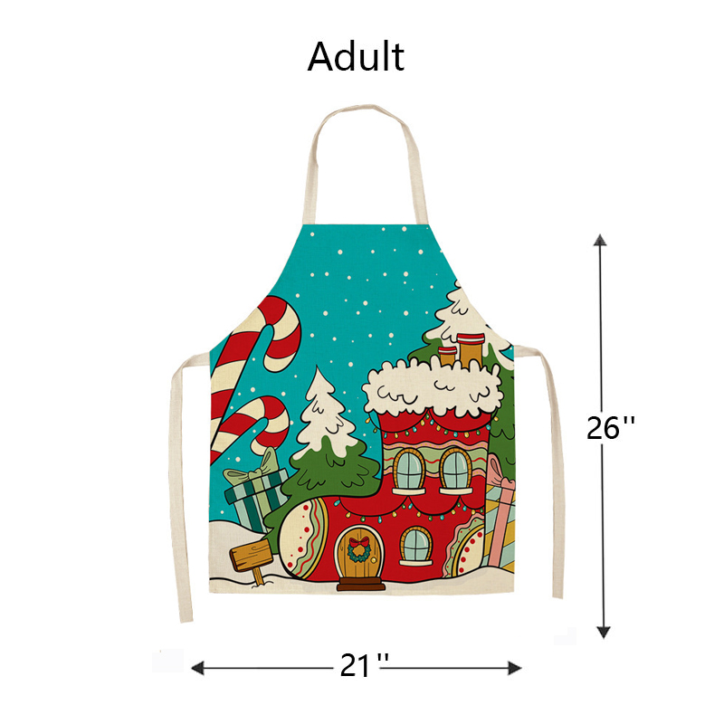Blue Sock Merry Christmas Apron  Sets For Adult&Kids