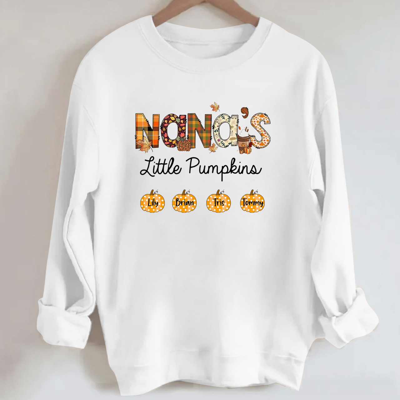 Personalized  Fall Grandma Sweatshirt With Grandkids Names