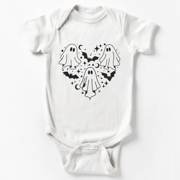 Ghost In Heart Halloween Baby Bodysuit