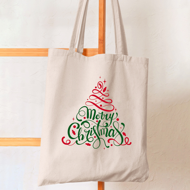 Merry Christmas Tree Tote Bag