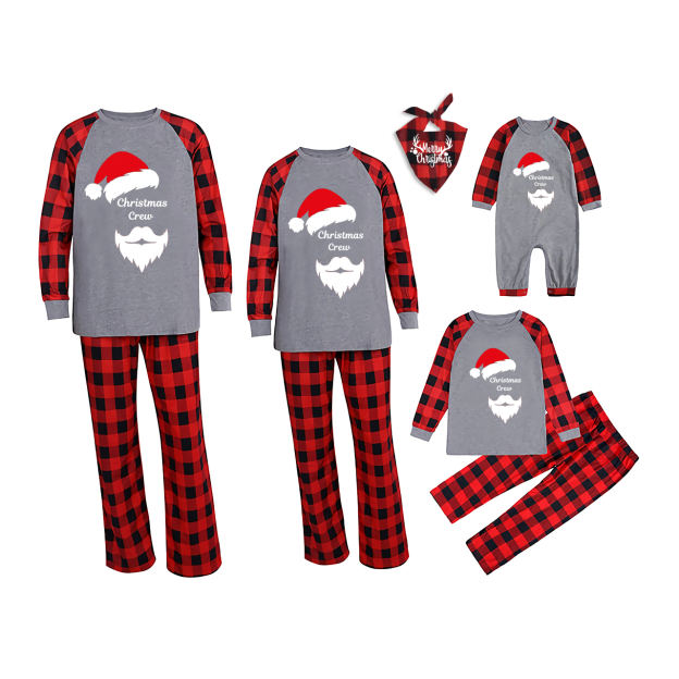 Merry Christmas Hat & Bearded Family Matching Pajamas