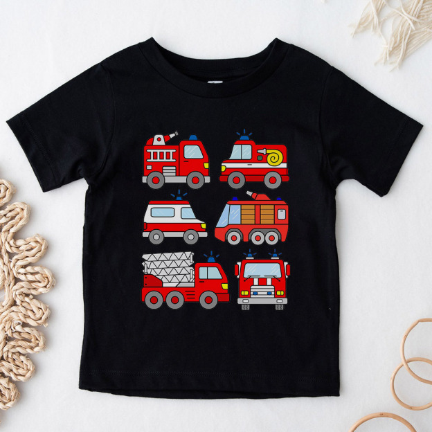 Firetruck Vehicle Ambulance Boy T-shirt