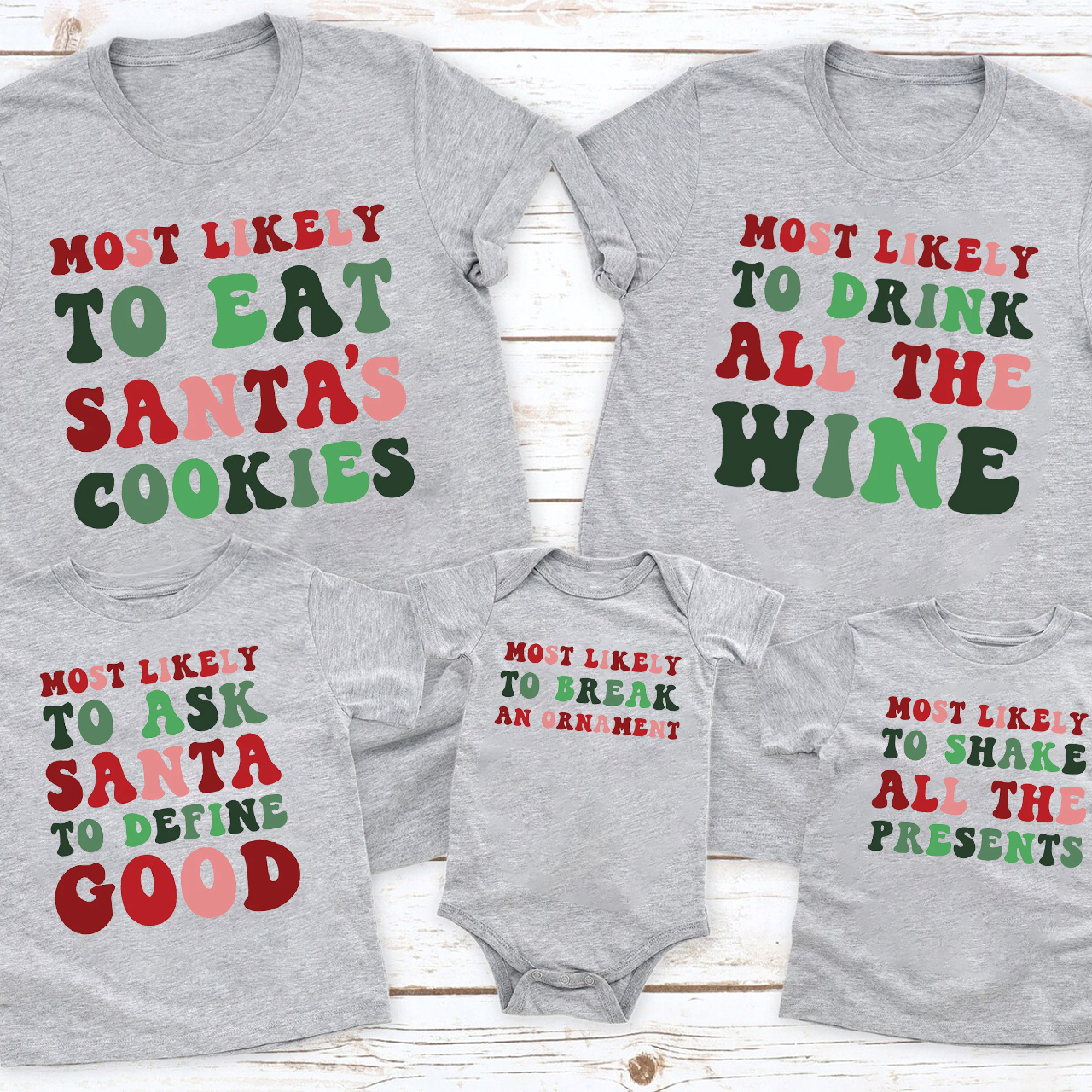 Matching Family Christmas Funny Holiday Party Shirts