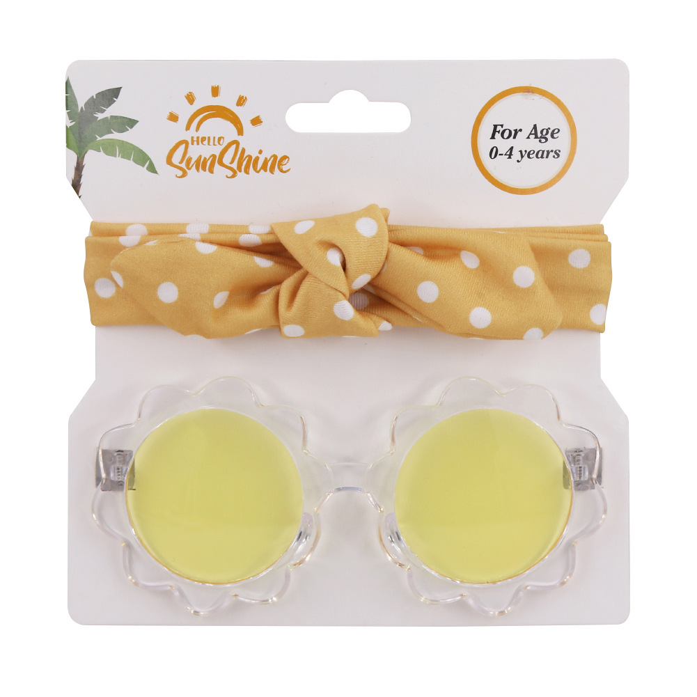 Yellow Sunglasses & Headband Set Flowers