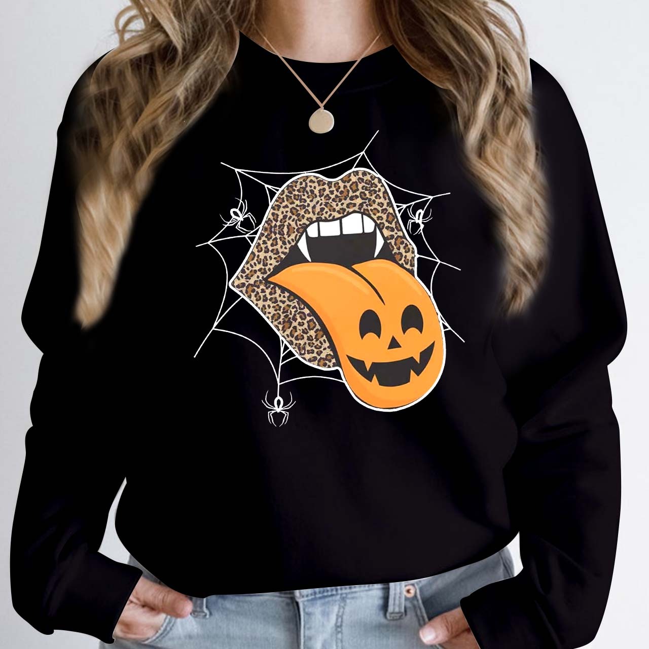Halloween Lips Sweatshirt For Mama
