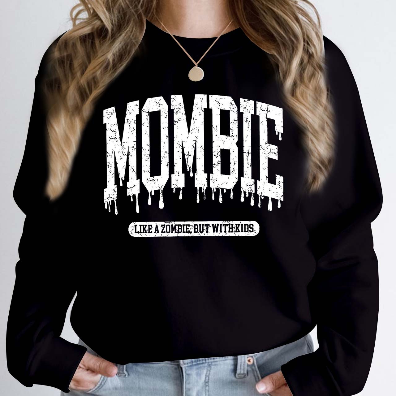 Halloween Mombie Like A Zombie But With Kids Sweatshirt For Mama