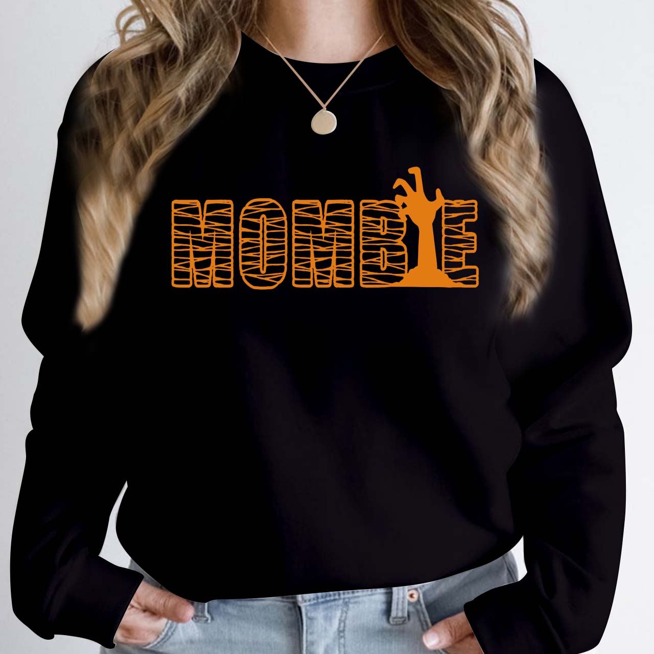 [CopyHalloween Spooky Momster Sweatshirt For Mama