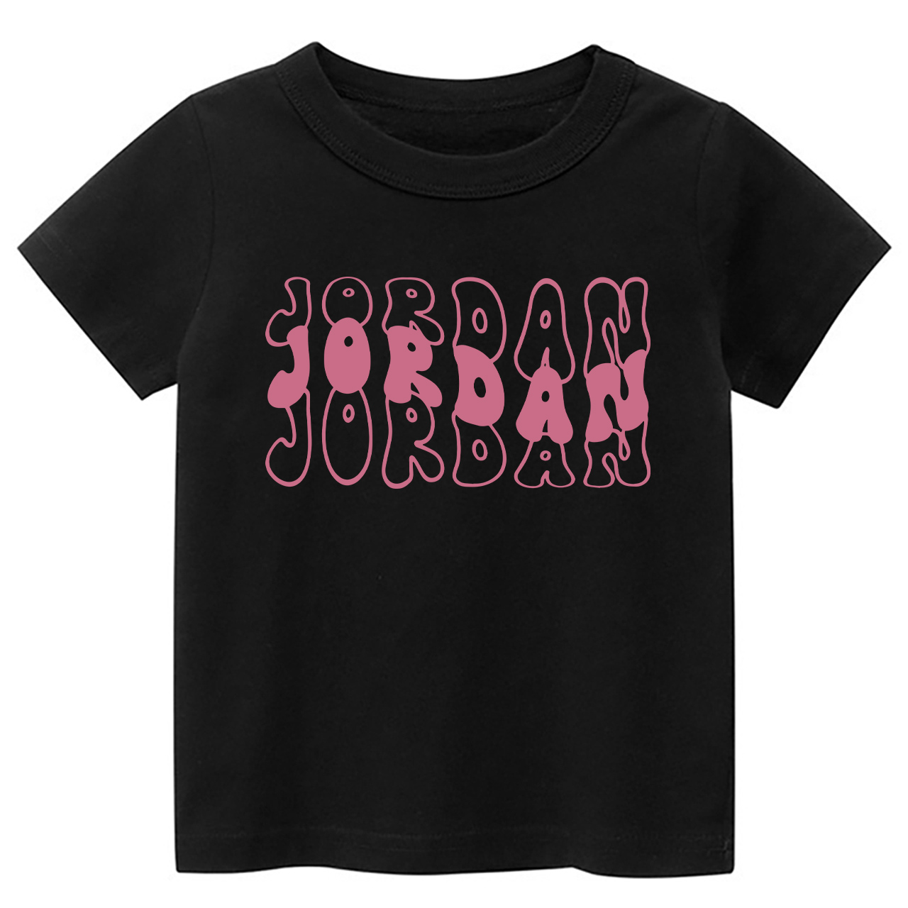 Custom Kids Shirt With Retro Wavy Name 