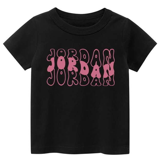 Custom Kids Shirt With Retro Wavy Name 