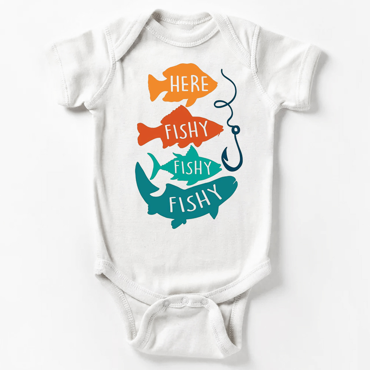 Retro Fishing Bodysuit For Baby