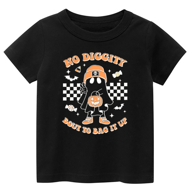 Halloween No Diggity Bout To Bag It Up Kids Shirt 