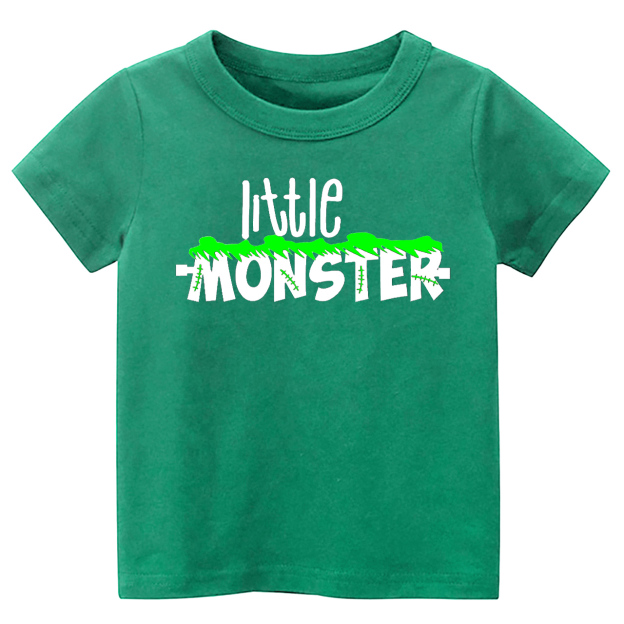 Halloween Little Monster With Green Scar Kids Shirt 
