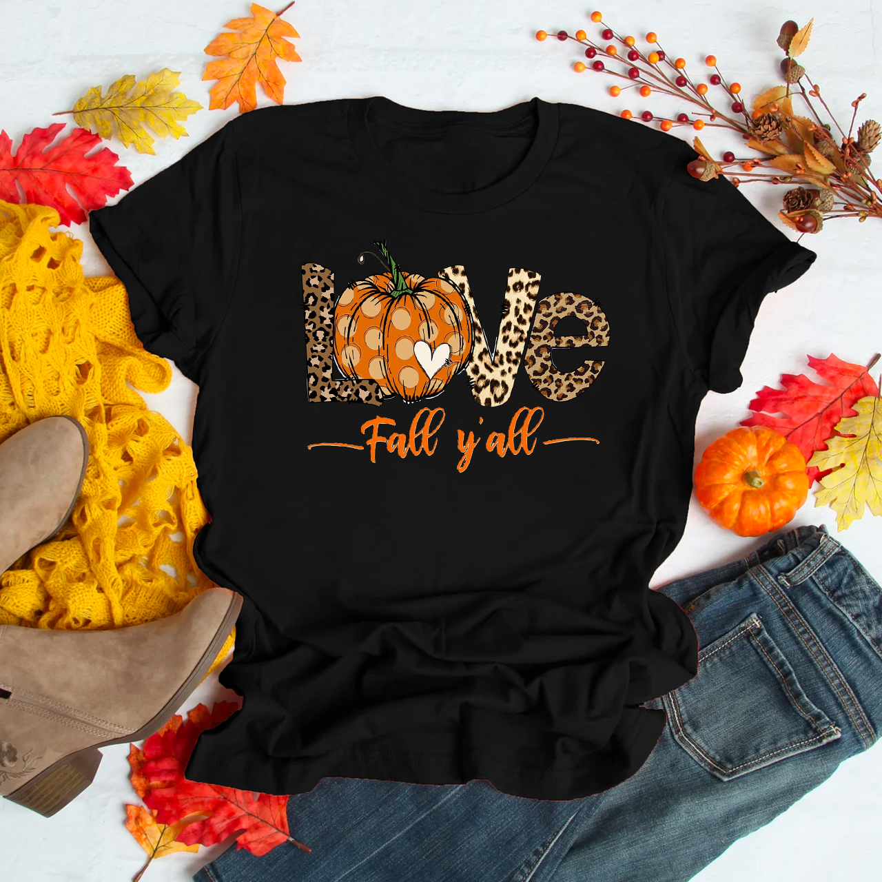Peace Love Fall Y'All Shirts