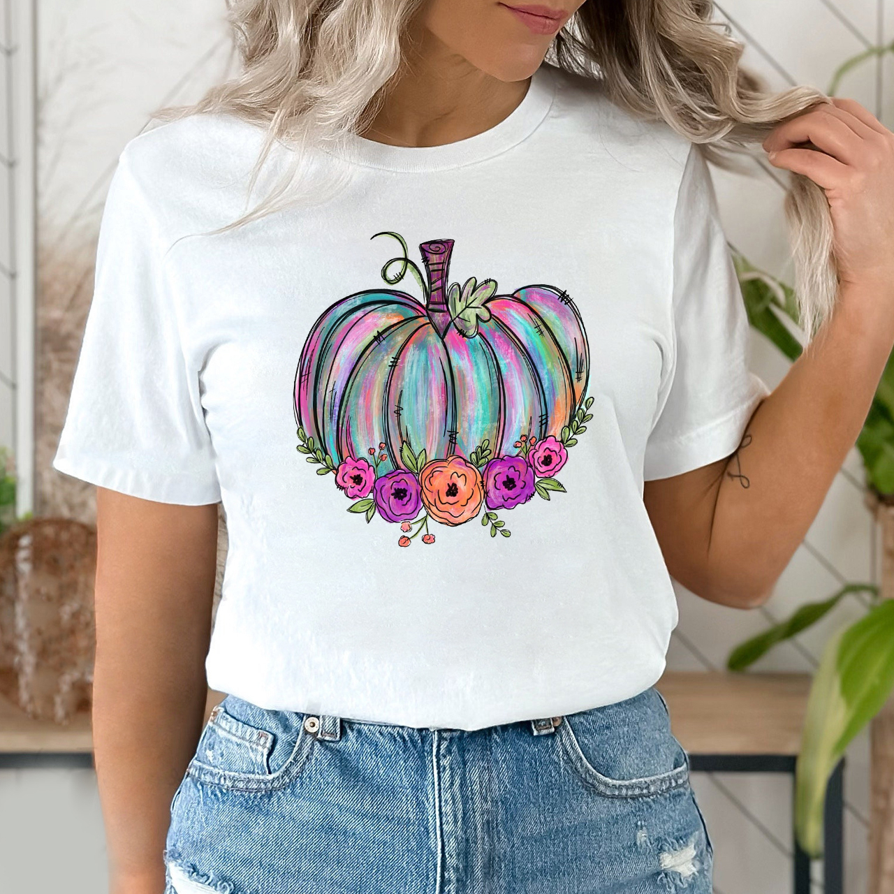 Watercolor Pumpkin Cute Fall T-shirts