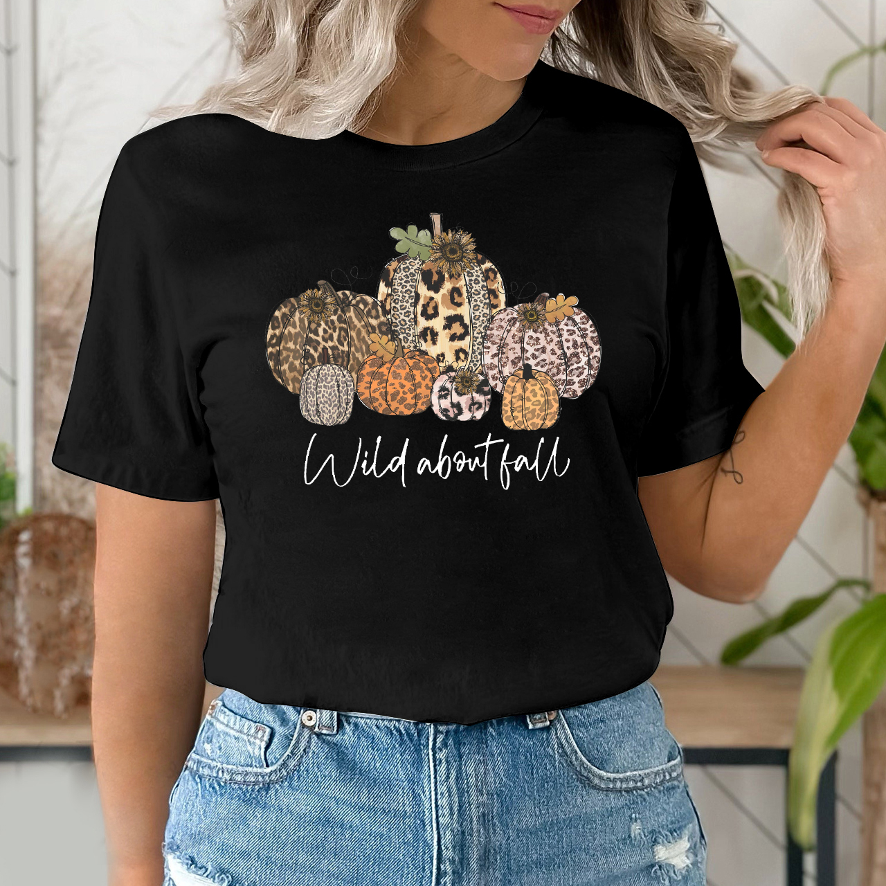 Wild About Fall Leopard Pumpkin Shirts
