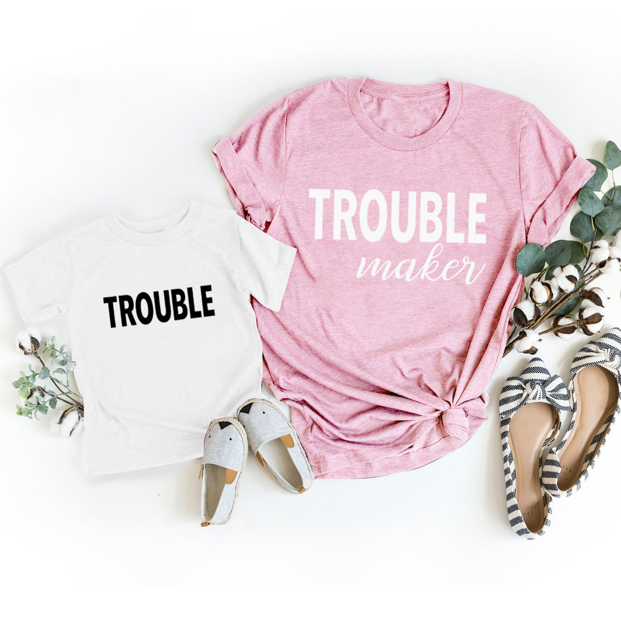 TROUBLE maker & TROUBLE Matching Tees For Mom&Me