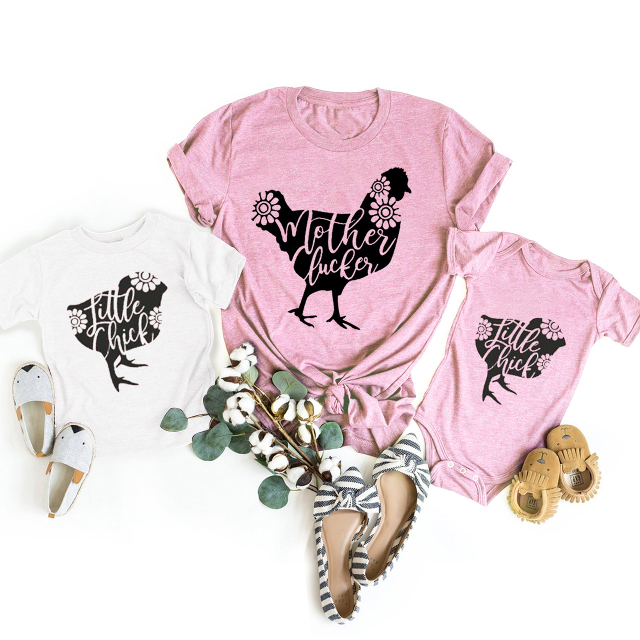 Mother Clucker&Little Chick Matching Tees For Mother's Day