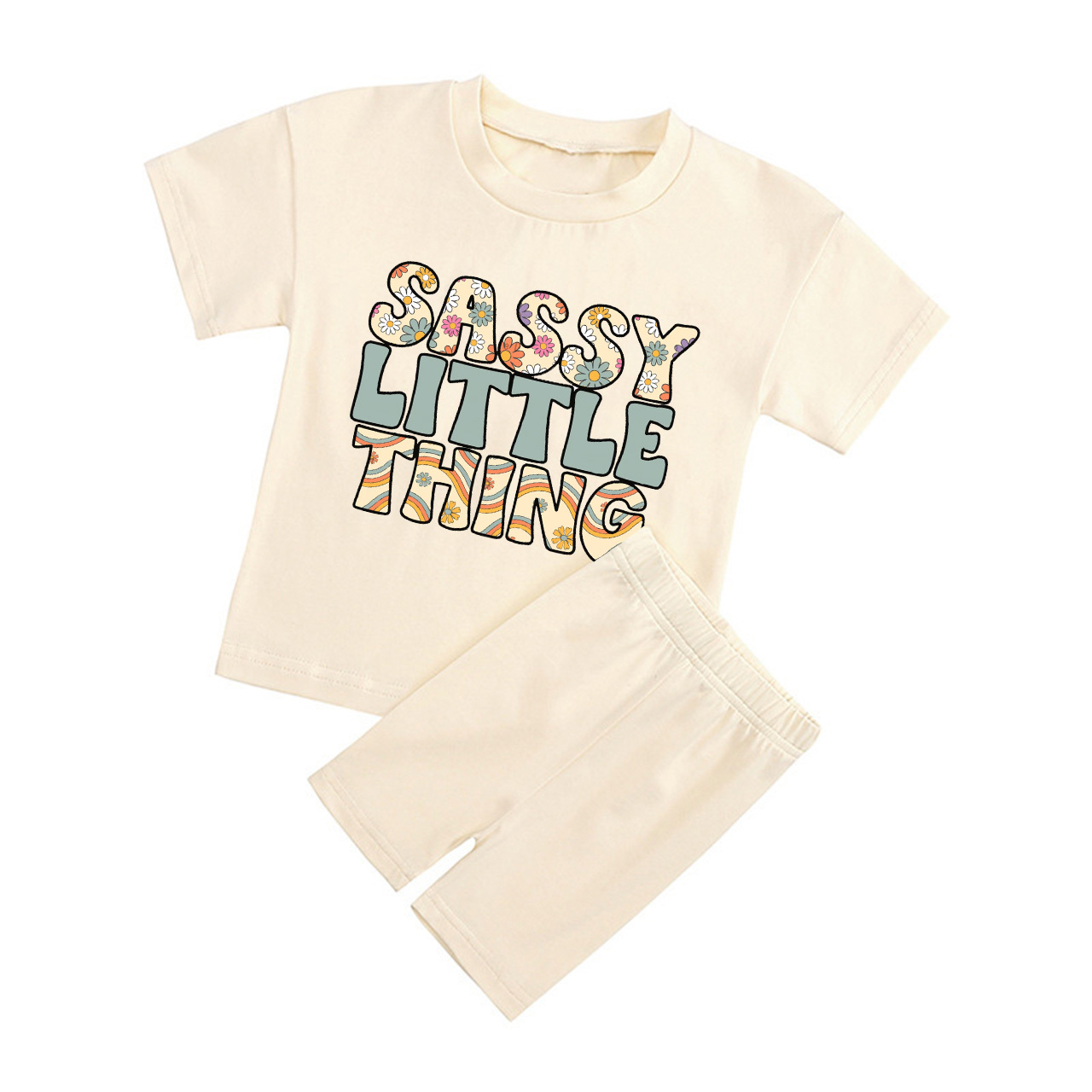 Sassy Little Thing Kids Biker Shorts&Tee