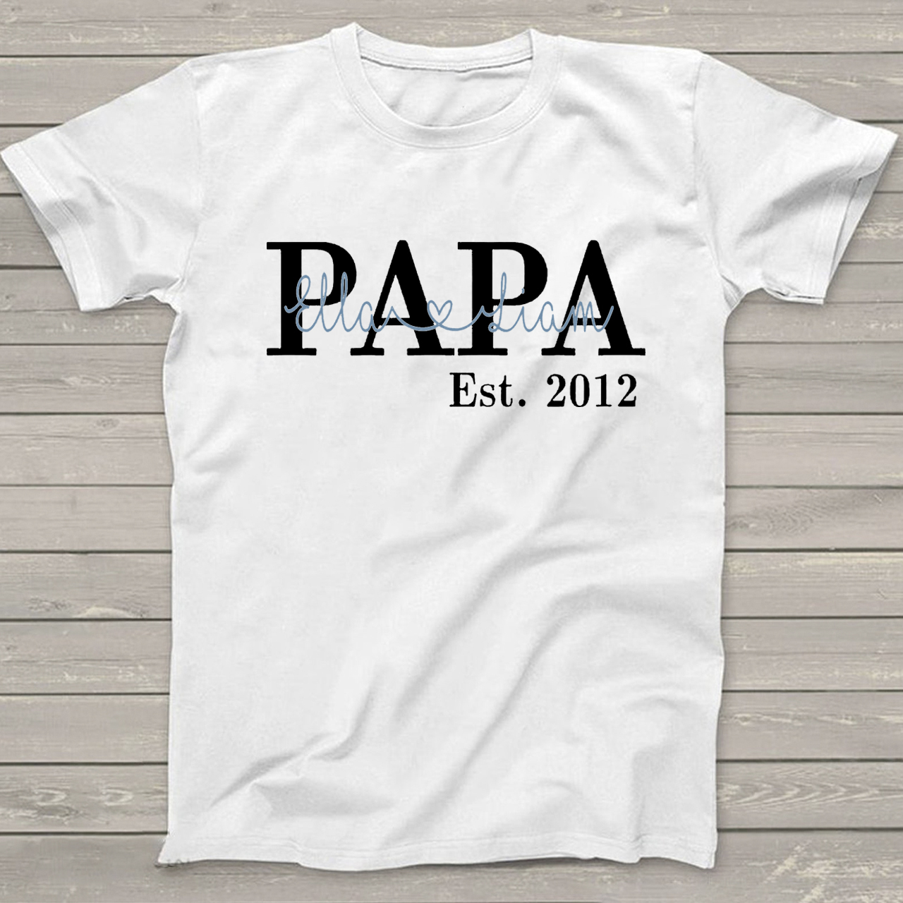 Papa Est.Personalized Papa T-shirt