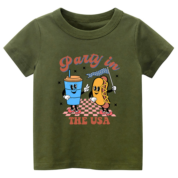 Patriotic Natural Party In The USA Toddler Tees