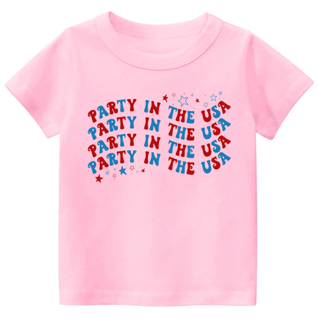 Party In The USA Wave Font Retro Toddler Tees