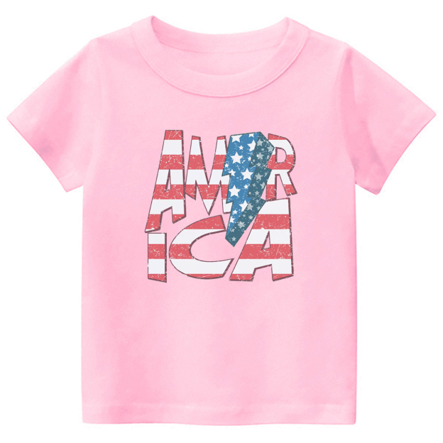 America Red Blue Flag Retro Toddler Tees